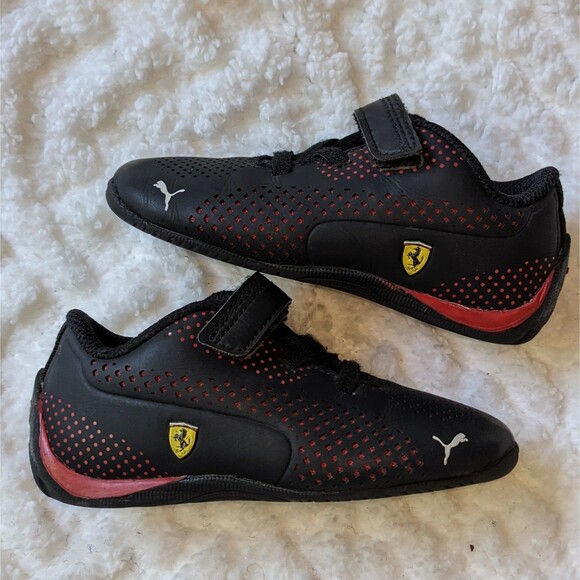 Puma x Ferrari Toddler Black/Red Mesh Sneakers – Size US 8C - Picture 1 of 8